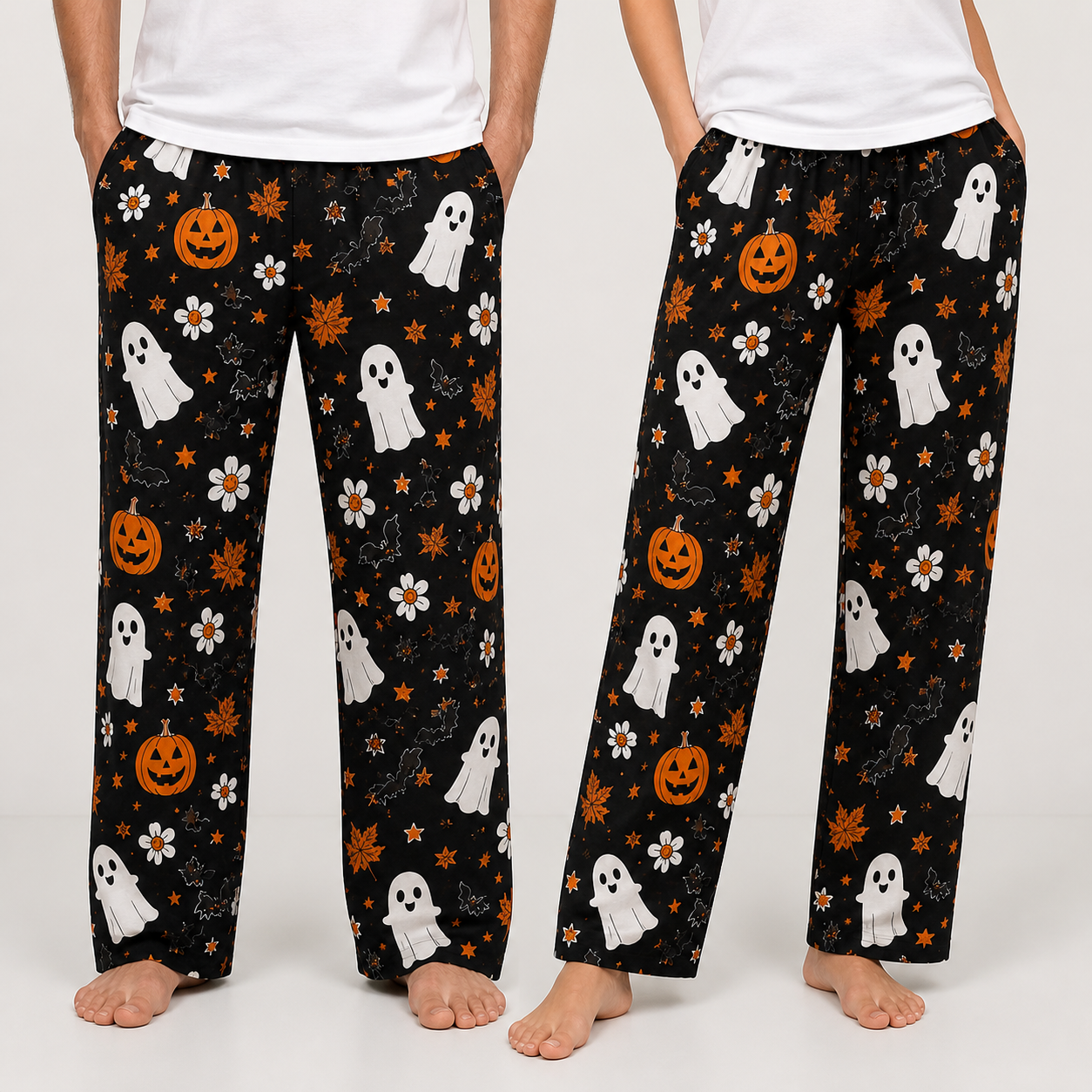 Halloween Unisex Straight Pajama Pants, Spooky All Over Print Sleepwear, Funny Halloween Gift For Men And Women THUC99