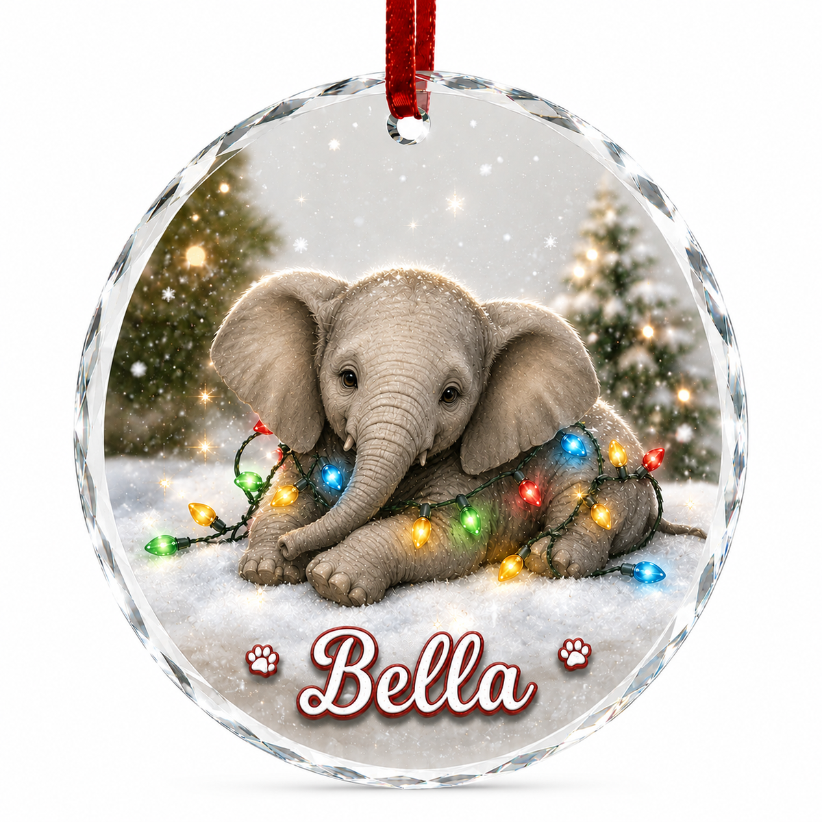 Glass Animal Led Light Elephant
