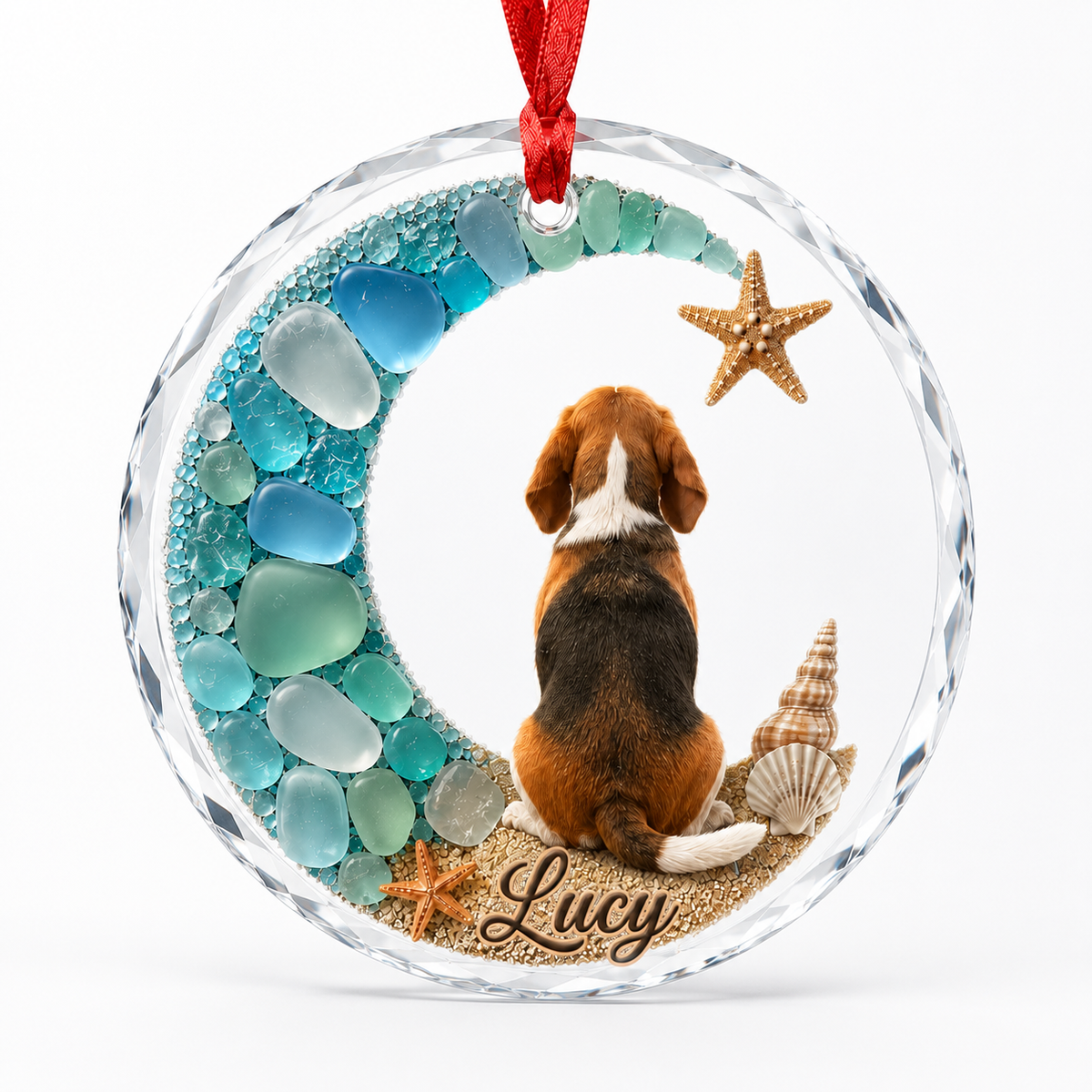 Custom Dog Seashell Beagle