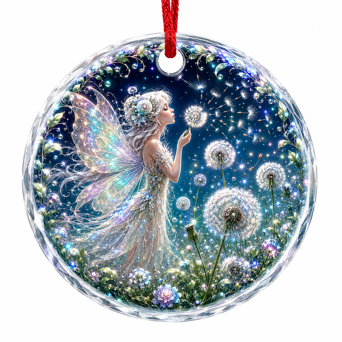 Fairy Glass Ornament Dandelion Fairy