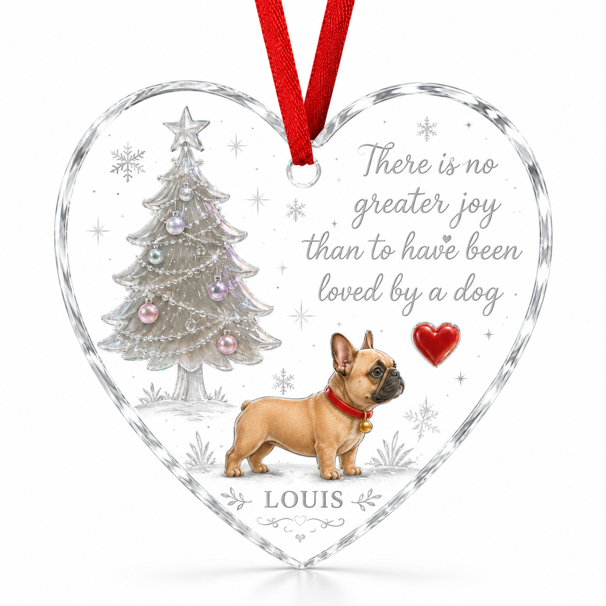 Christmas Glass Dog French Bulldog