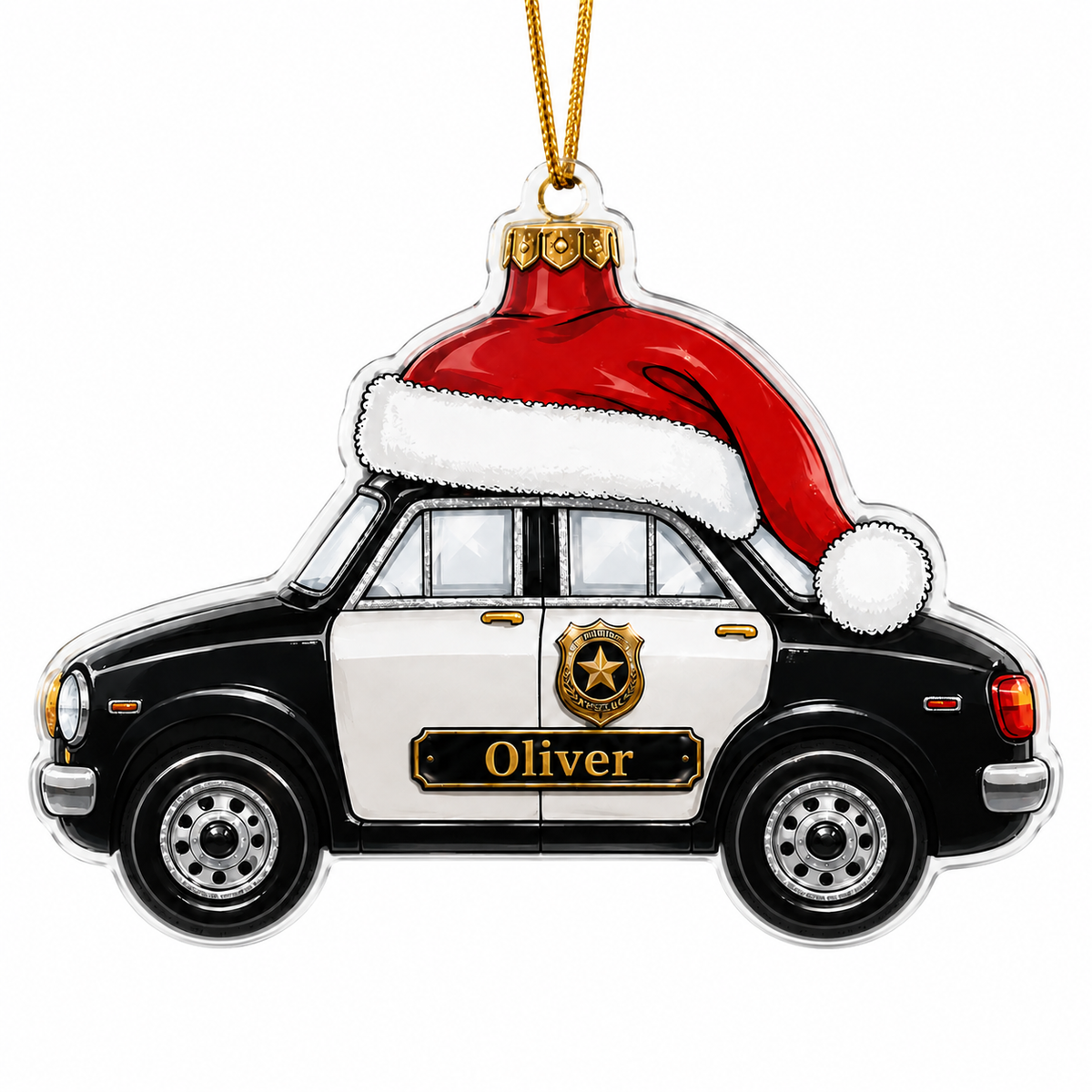 Police Santa hat Car