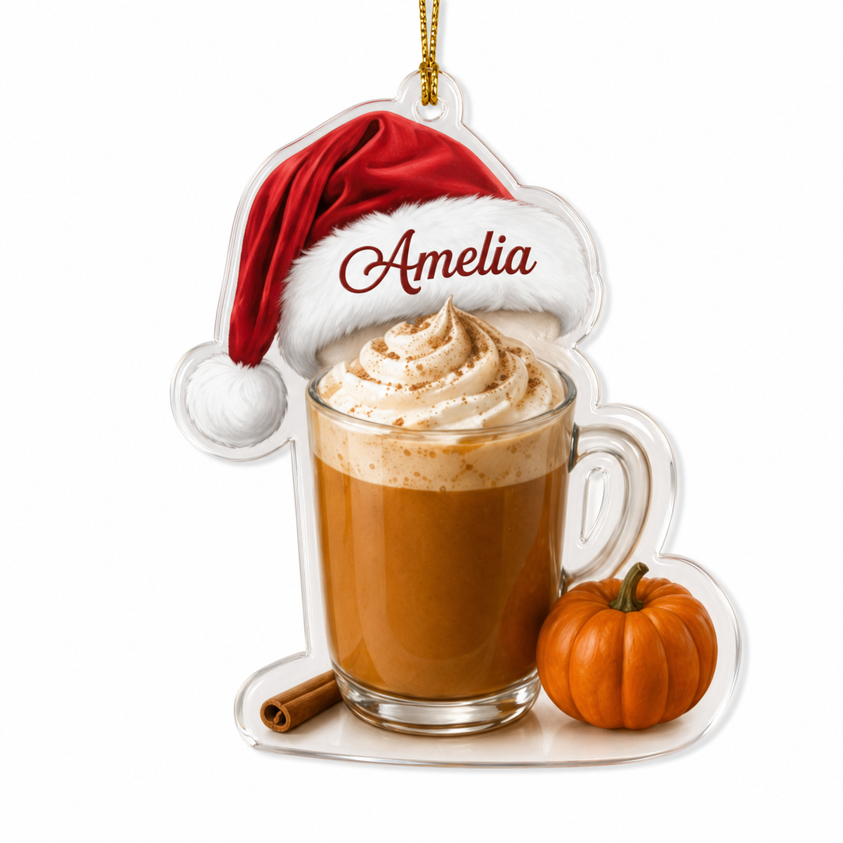 Coffee Equipment Ornament Acrylic Pumpkin Spice Latte TAM