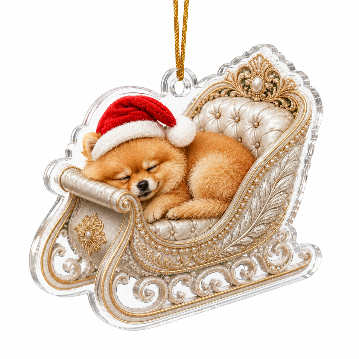 Dog Christmas Sleigh Pomeranian