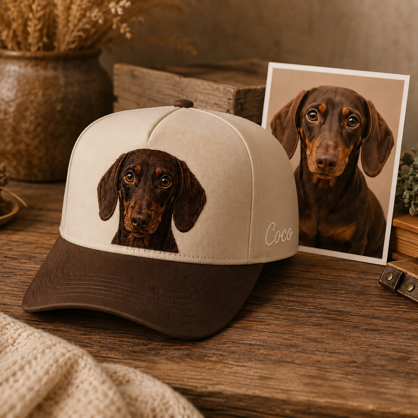 Custom Dog Face Embroidered Hat, Personalized Pet Memorial Hat, Dog Dad Gift THUC99