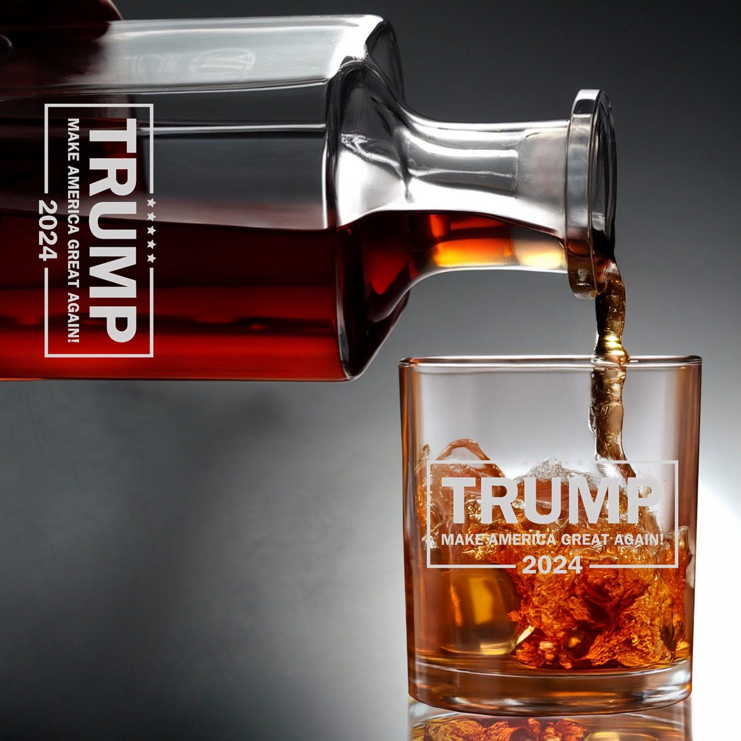 Donald Trump Decanter With Glasses | Trump 2024 | 47 Presidential | Make America Great Again | MAGA gift