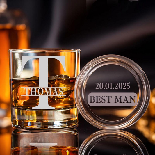 Custom Monogram Groomsmen Glass | Groomsmen Whiskey | Groomsmen Proposal Gifts | Best Man Gift