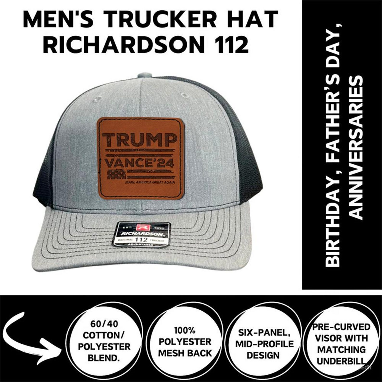 Trump Trucker Hat |Trump Vance '24 Hat MAGA Hat Trump 2024 Make America Great Again Trucker Hat