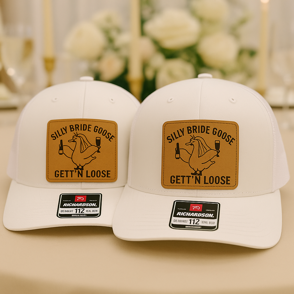 Wedding Trucker Hat – Gett’n Loose Goose Design, Personalized Bride Hat for Wild Bachelorette Weekend VHA163