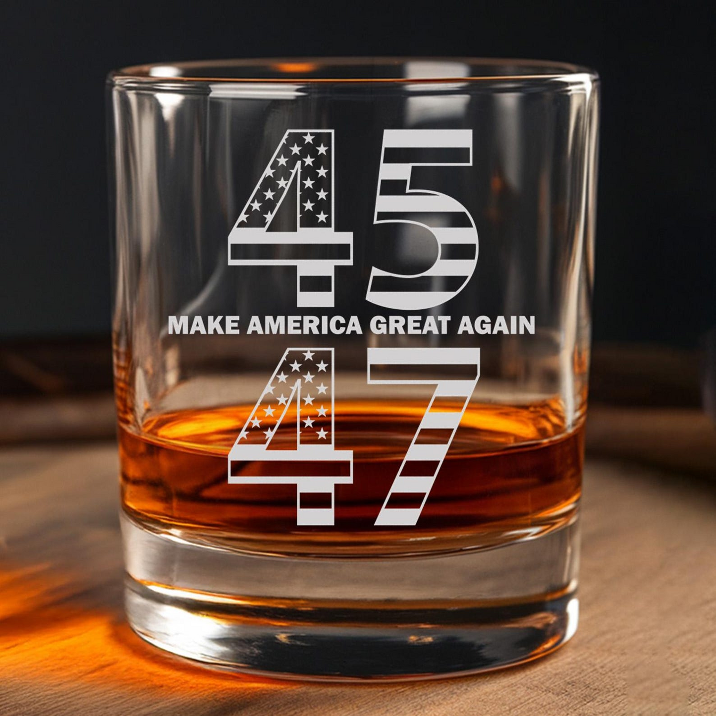 45 47 MAGA Trump Decanter With Whiskey Glass | Trump 2024 | Patriotic Gift | 47 Presidential | Make America Great Again | MAGA gift