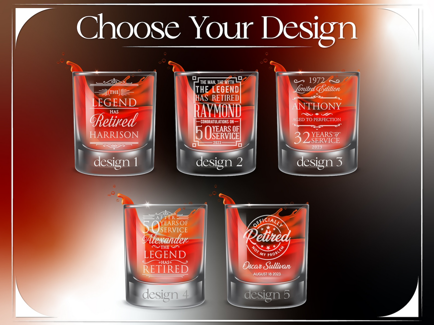 Retirement Gifts For Men | Engraved Retirement Crystal Whiskey Glass | Engraved Gift For Retirement