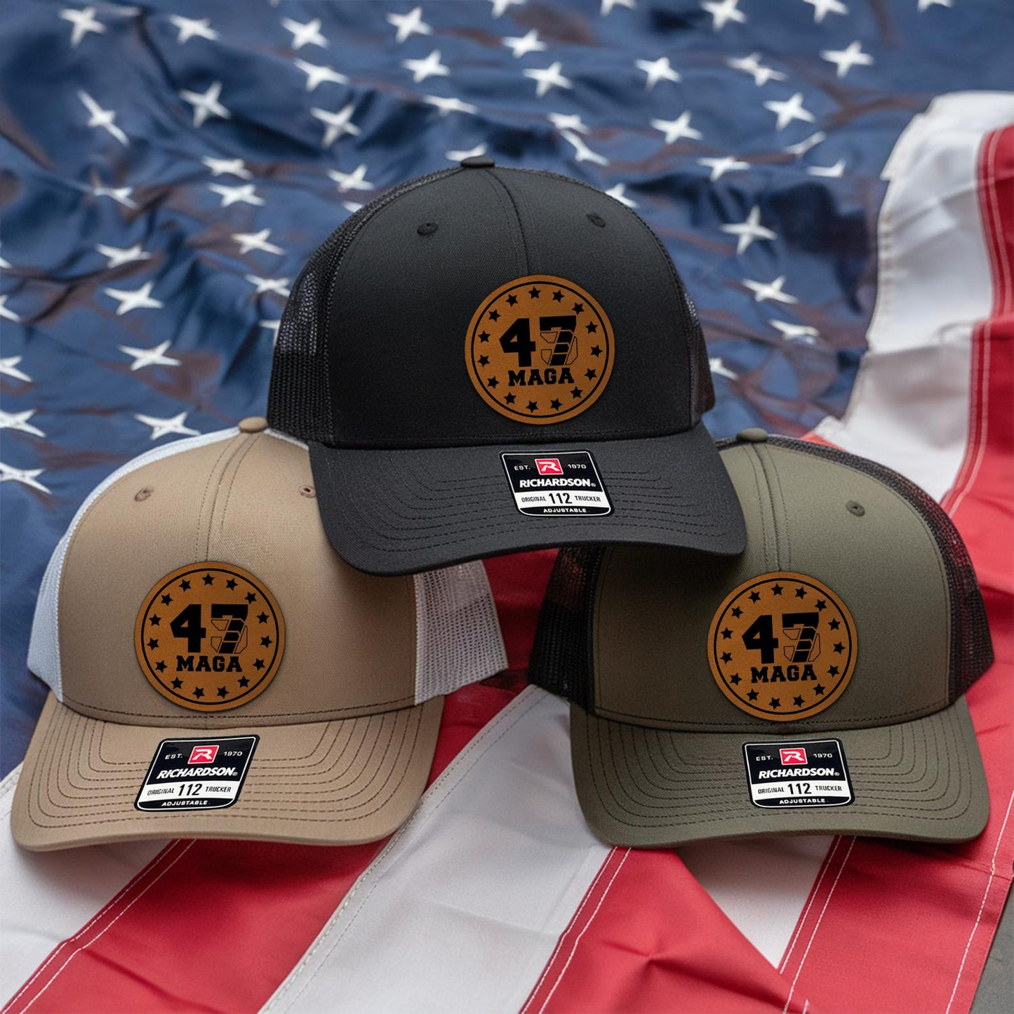 Trump 45 47 MAGA Hat | 45 47 Hat | Trump Hat | Trump 45 47 Trucker Cap | Patch Trucker Hat | Trump Richardson 112 | Support Trump