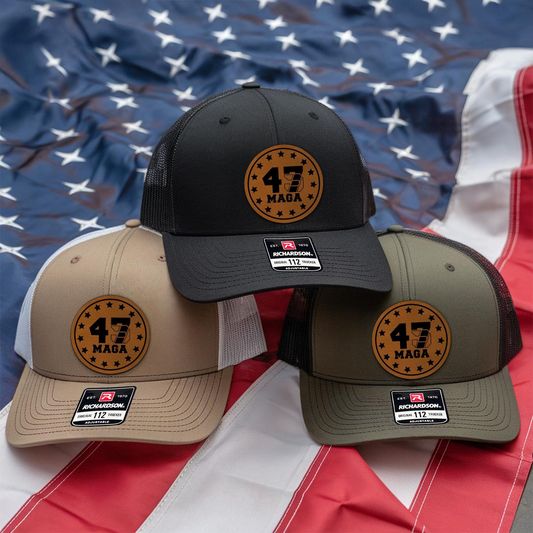 Trump 45 47 MAGA Hat | 45 47 Hat | Trump Hat | Trump 45 47 Trucker Cap | Patch Trucker Hat | Trump Richardson 112 | Support Trump