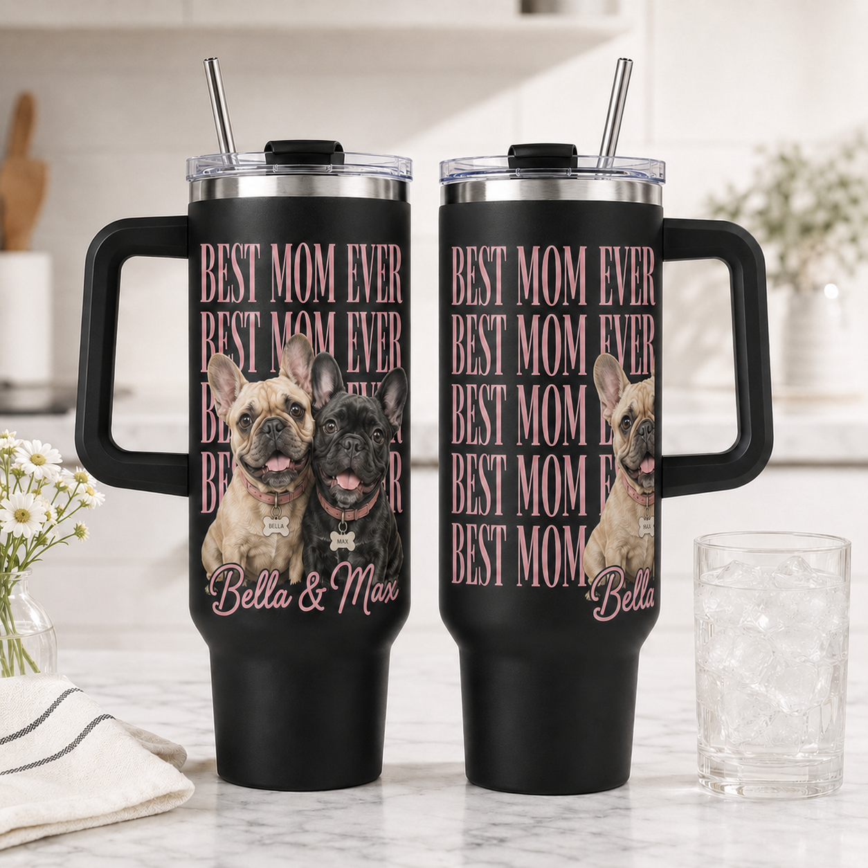 Personalized Dog Dad 40oz Tumbler – Custom Pet Photo Travel Cup for Men and Pet Owners THUC99