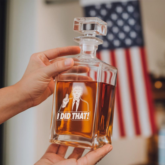 I Did That Trump Meme Decanter & Whiskey Glass Set | Engraved Whiskey Decanter