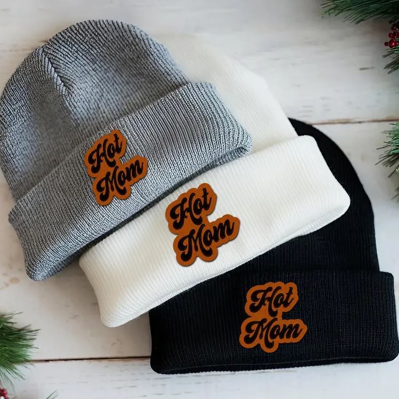 Hot Mom Beanie Hat | Trendy Hat For Mom | Mother's Day Gift | Perfect Gift For Winter Wear