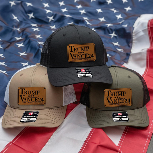Trump Vance 24 Hat | Trump Hat | Trump 45 47 Trucker Cap | Patch Trucker Hat | Trump Richardson 112 | Support Trump