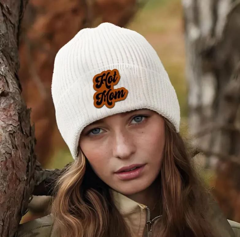 Hot Mom Beanie Hat | Trendy Hat For Mom | Mother's Day Gift | Perfect Gift For Winter Wear