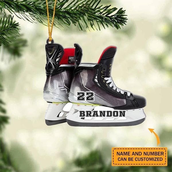 Personalized ice Hockey Ornament N17