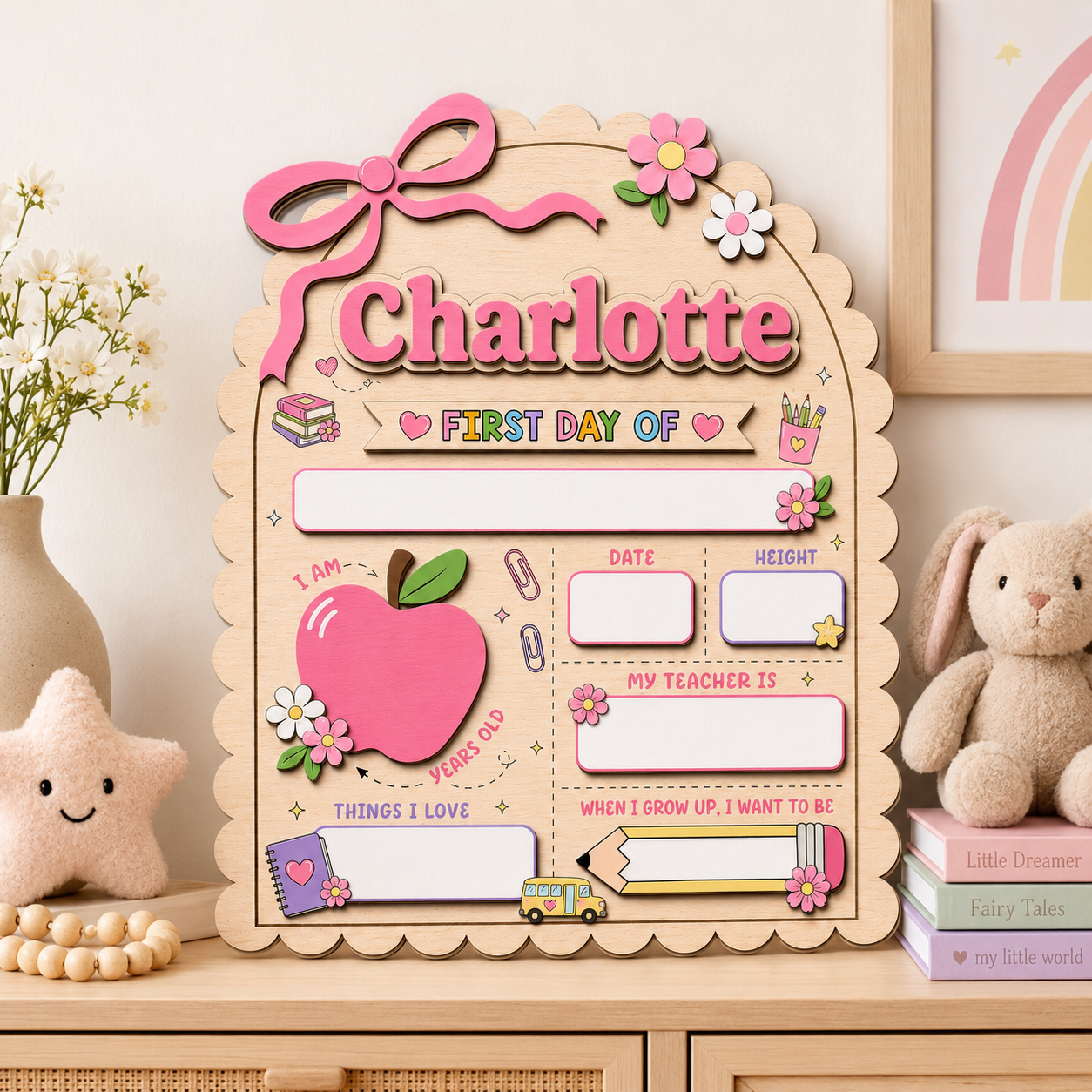 Custom Name First Day Last Day of School Sign, Custom Acrylic School Keepsake THUC99