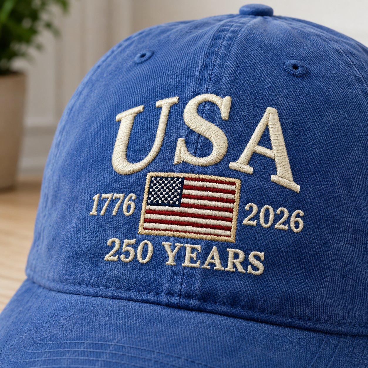 USA 250th Anniversary Embroidered Vintage Dad Hat Celebrating 250 Years of American Freedom THUC99