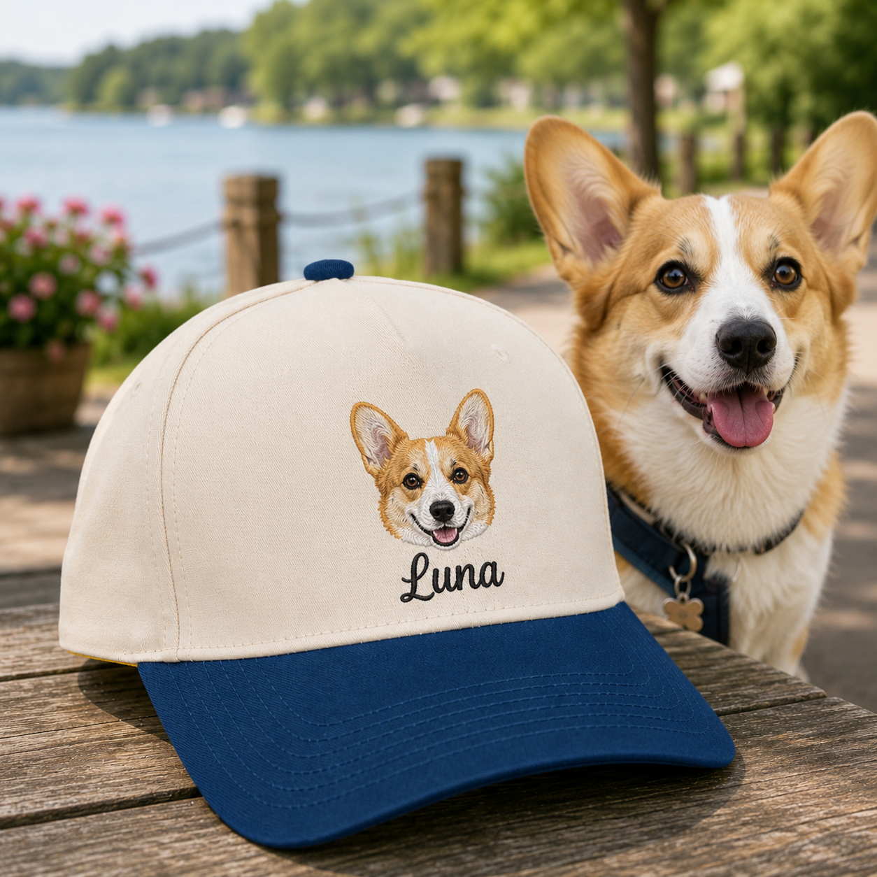 Personalized Dog Face Hat, Custom Embroidered Pet Portrait Hat, Memorial Gift THUC99
