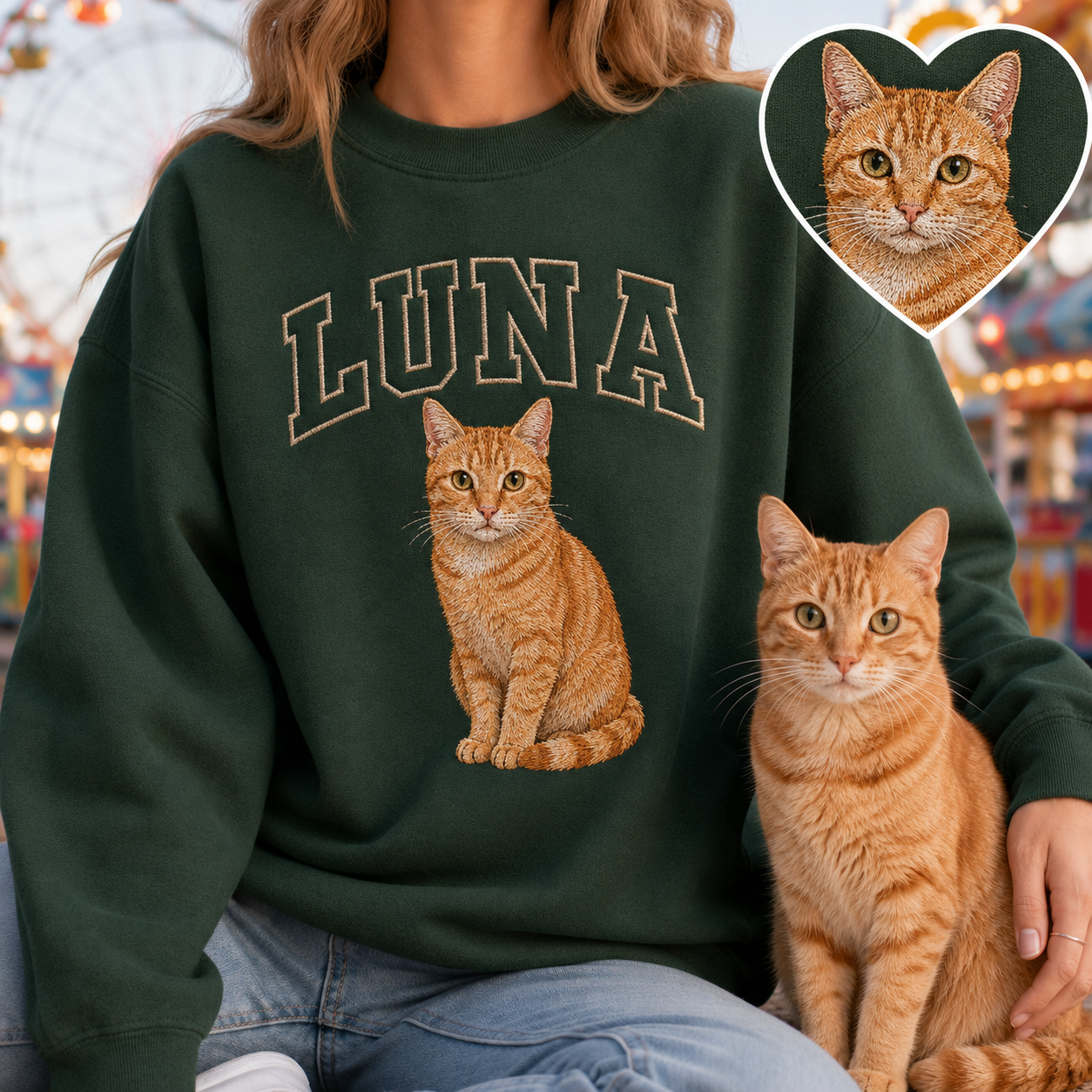 Custom Photo Dog Lover Sweatshirt, Personalized Pet Embroidery Hoodie THUC99