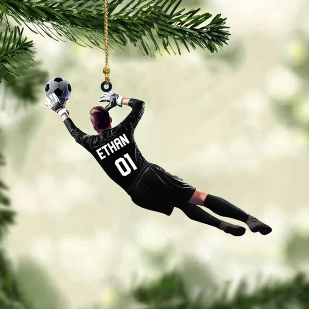 Personalized Soccer Christmas Ornament, Great Gift Idea for Soccer Lovers & Fans C04