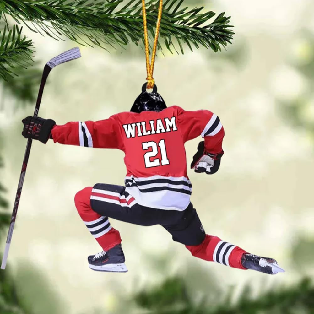 Personalized Ice Hockey Ornament N01