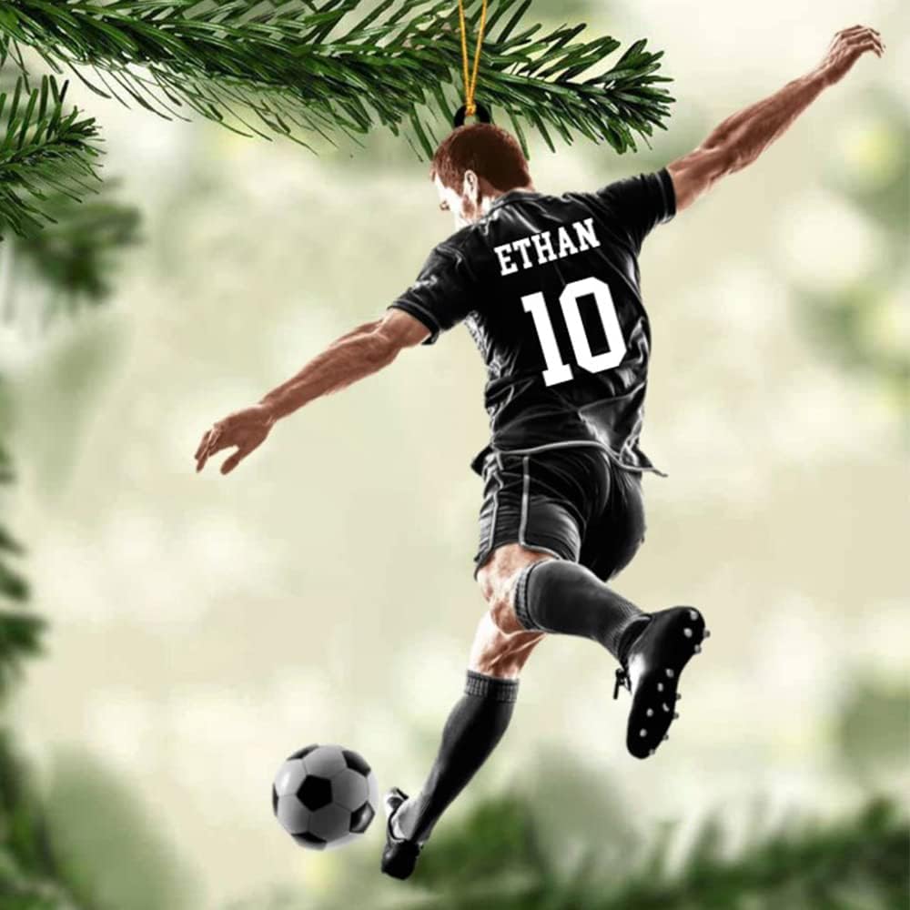 Personalized Soccer Christmas Ornament, Great Gift Idea for Soccer Lovers & Fans C08