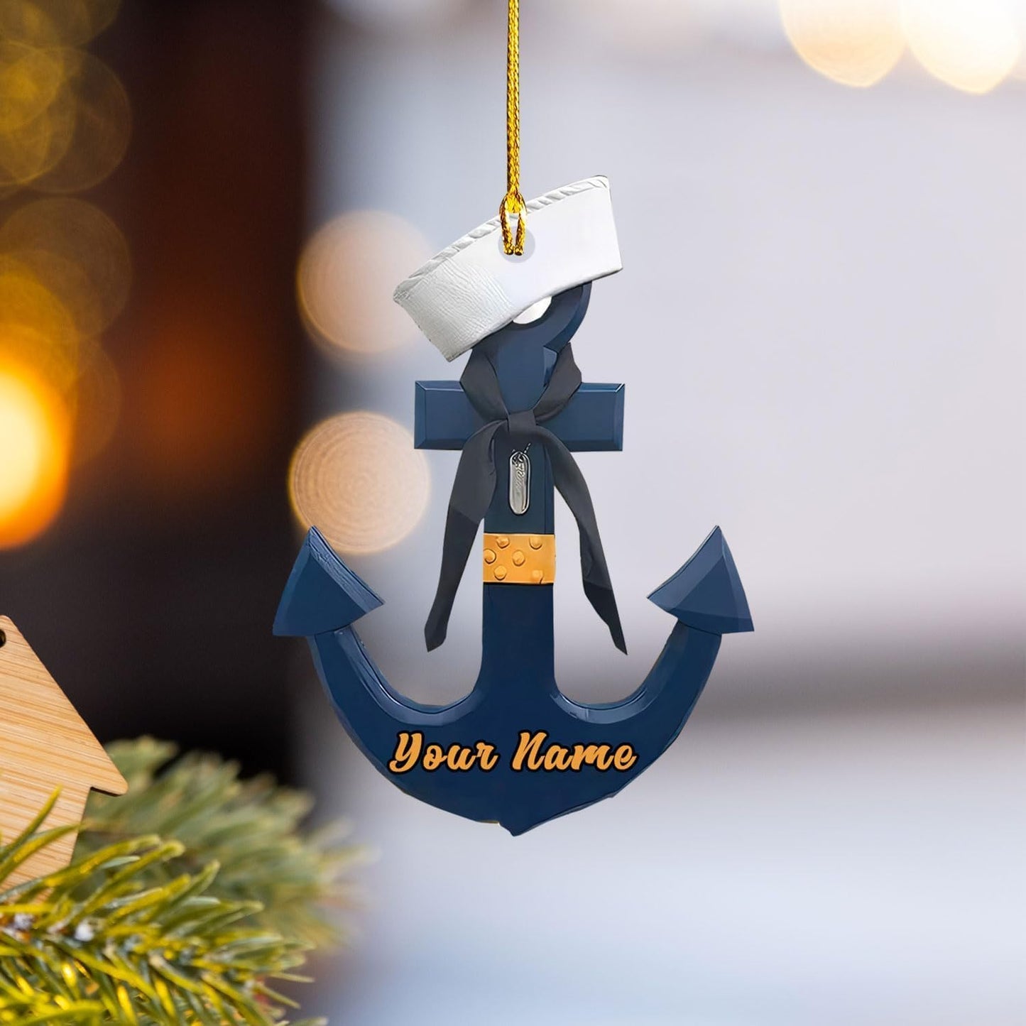 Custom Name Sailor Ornament – Personalized Captain Acrylic Sailing Ornament, Nautical Christmas Tree Decoration for Navy Lovers TS20