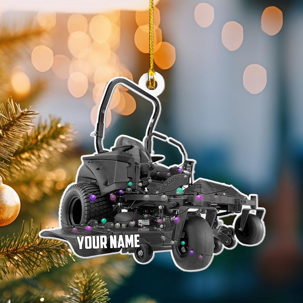 Personalized Lawn Mower Acrylic Ornament – Custom Christmas Gift for Gardeners TG54