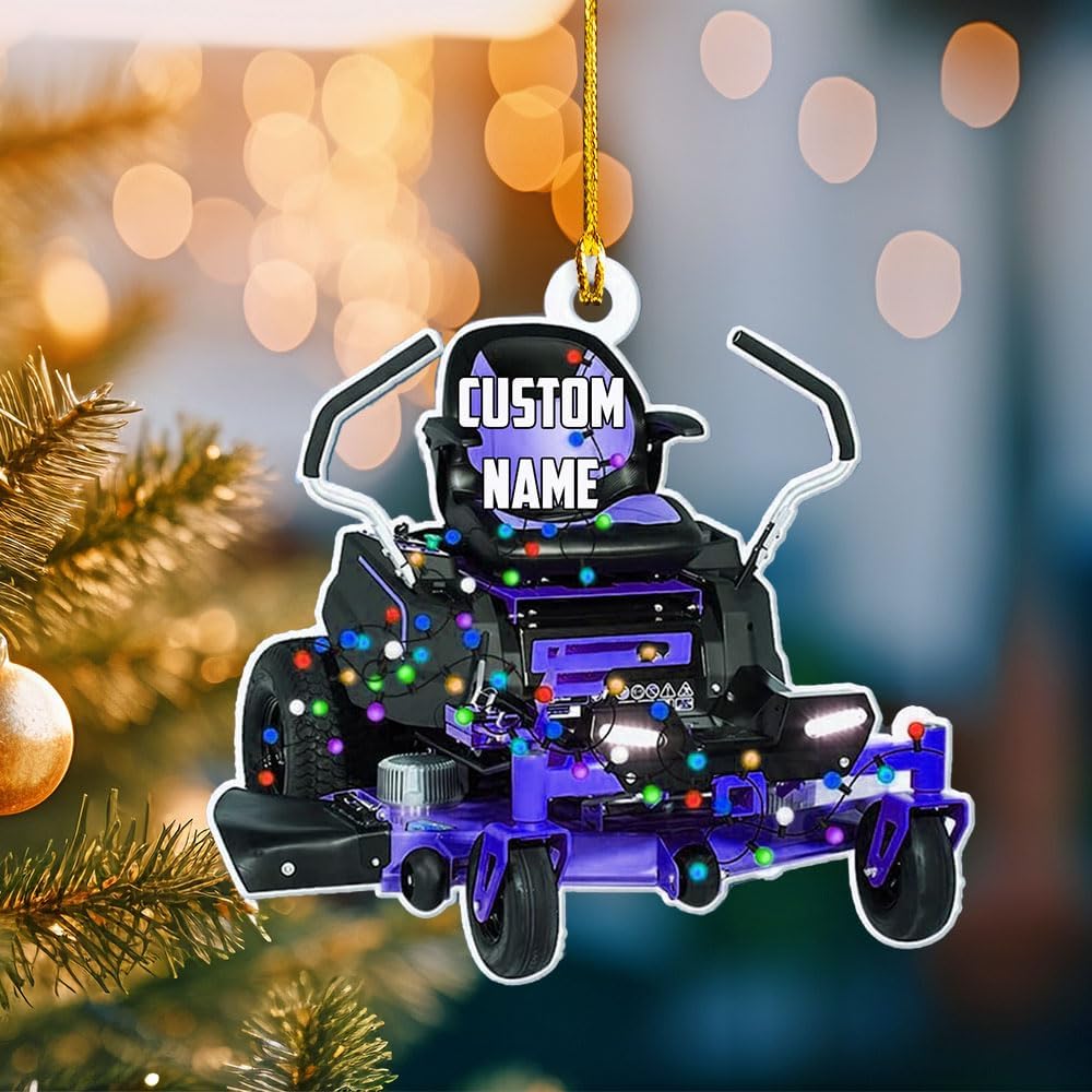 Personalized Lawn Mower Acrylic Ornament – Custom Christmas Gift for Gardeners, LTG53