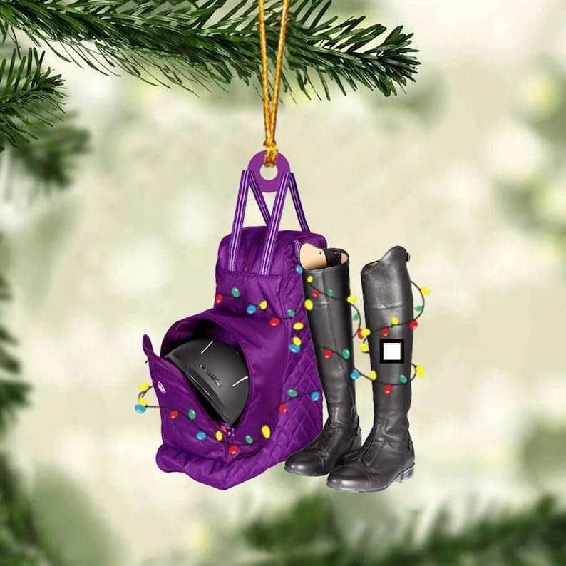 Personalized Horse Show Jumping Girl Ornament 2025 | Equestrian Horse Riding Christmas Keepsake for Female Riders THH3