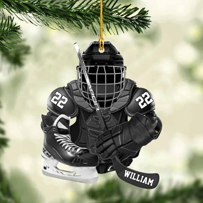 Personalized ice Hockey Ornament N16