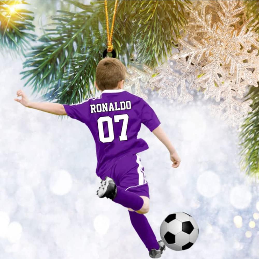 Personalized Soccer Christmas Ornament, Great Gift Idea for Soccer Lovers & Fans C05
