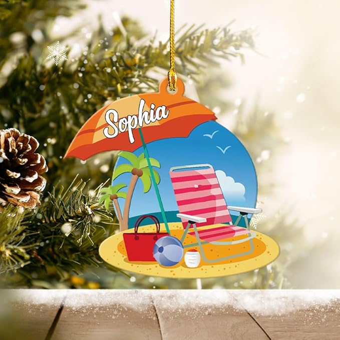 Personalized Surfboard Christmas Ornament - Surfing Tree Decoration Gift for Surfers LL5