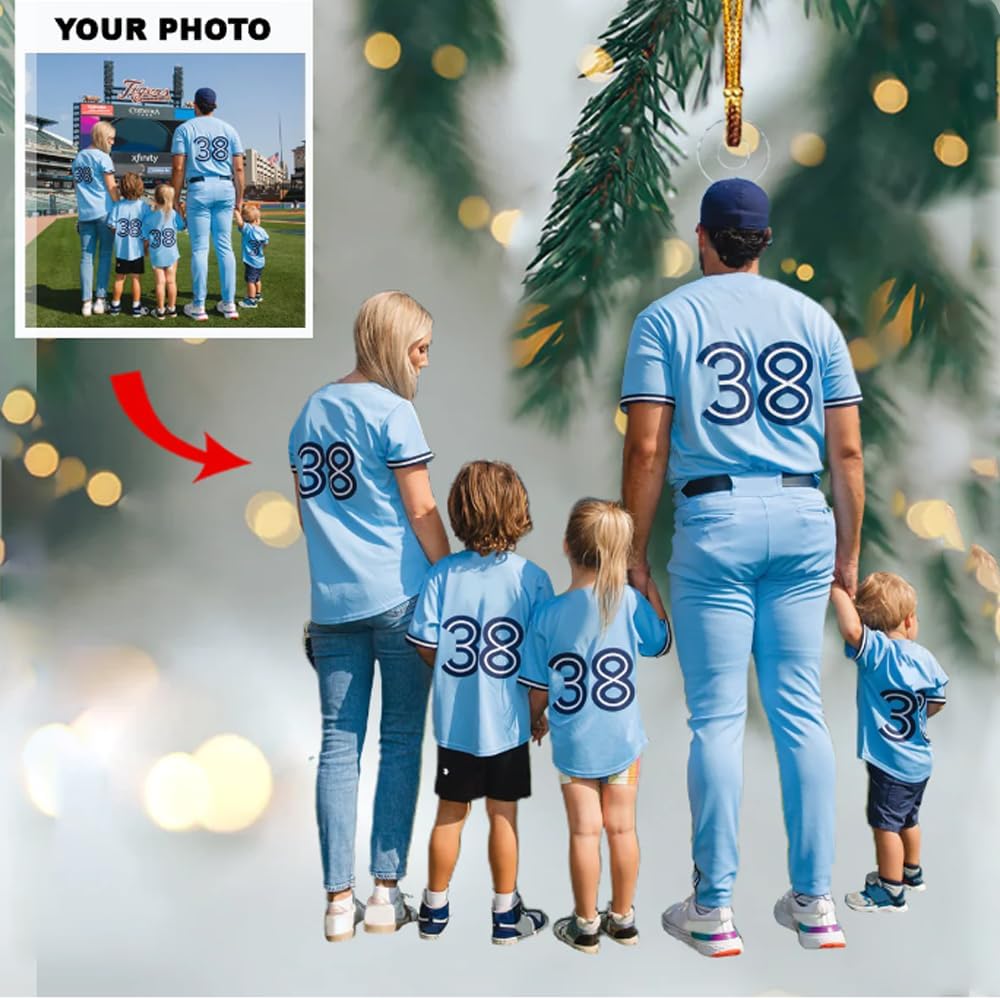 Personalized Baseball Christmas Ornament – Custom Name Acrylic Ornament, Sports Holiday Decoration, Baseball Player Gift TH35