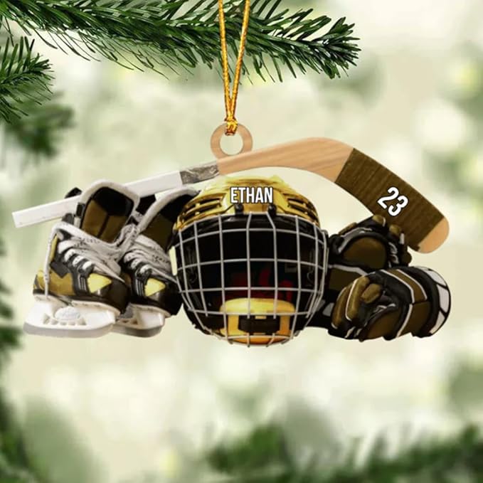 Personalized ice Hockey Ornament N14