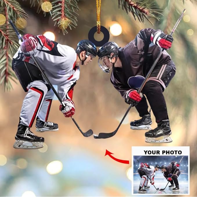 Personalized ice Hockey Ornament N11