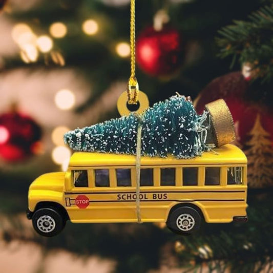 Personalized School Bus Ornament - Bus Driver Christmas Gift L2