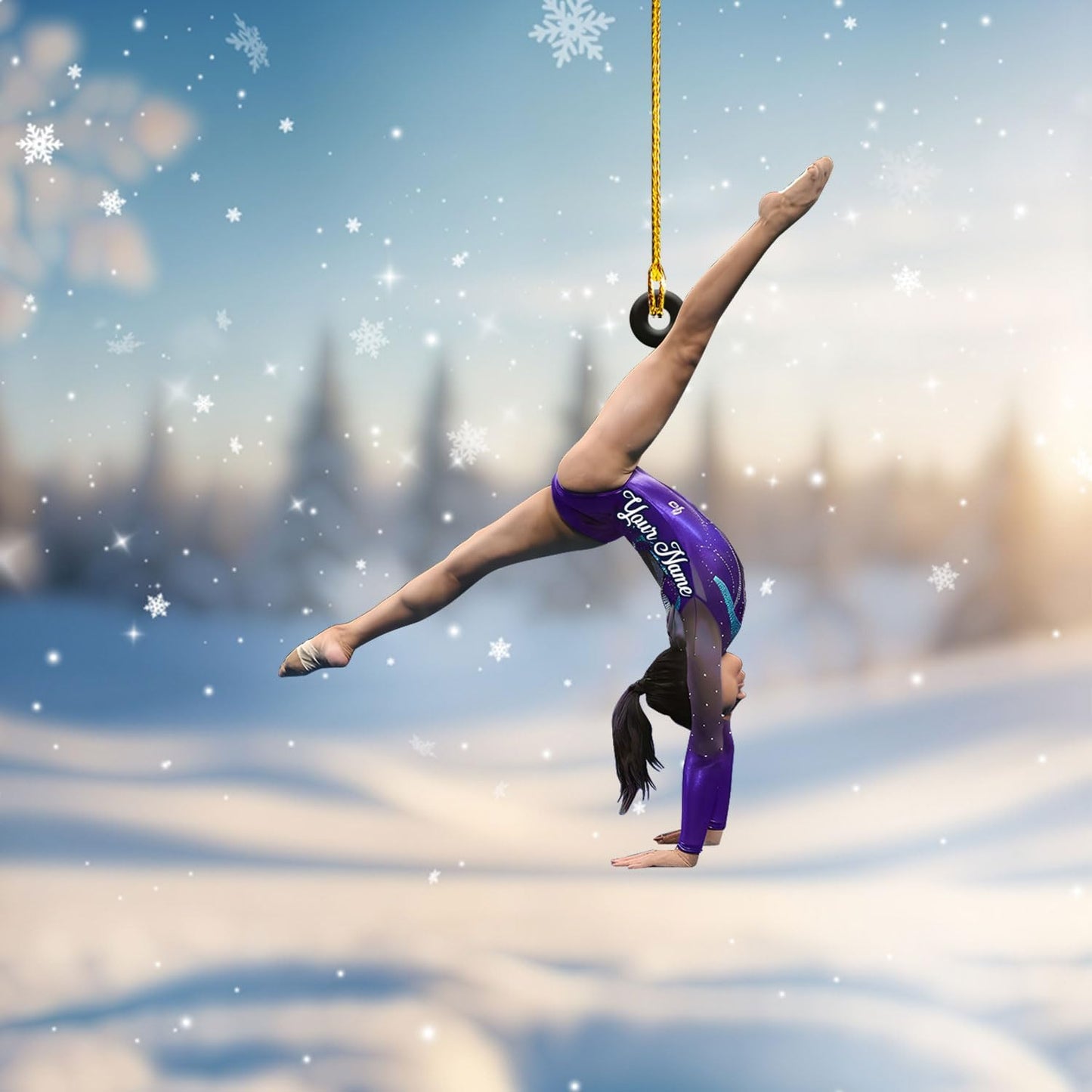Personalized Name Gymnastics Ornament 2025, Girl Gymnast Ornaments, Wood Ornament for Xmas C06
