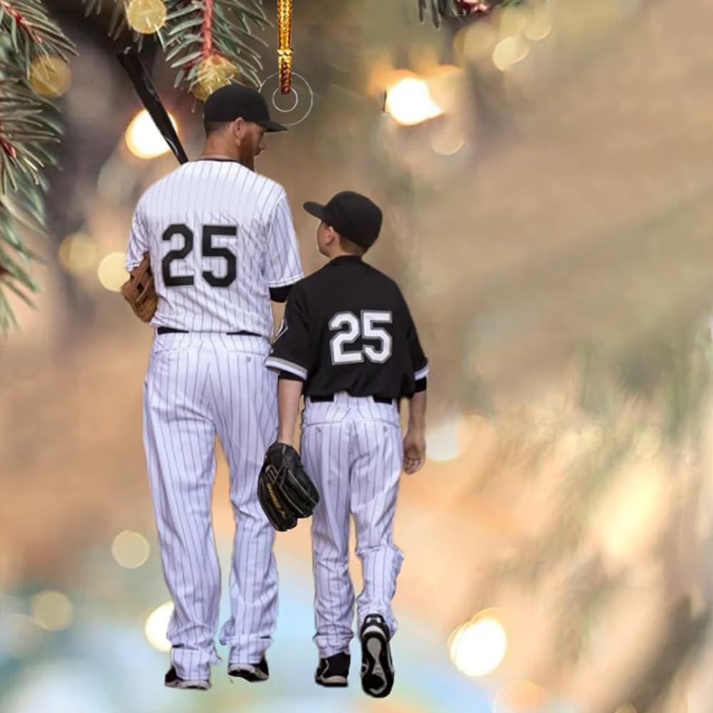 Personalized Baseball Christmas Ornament – Custom Name Acrylic Ornament, Sports Holiday Decoration, Baseball Player Gift TH35