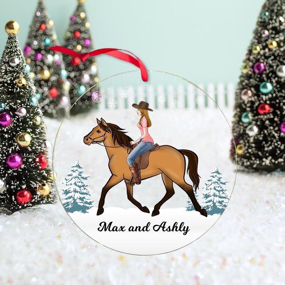 Custom Horse Riding Ornament | Personalized Equestrian Holiday Gift for Riders, Trainers & Horse Owners THH18