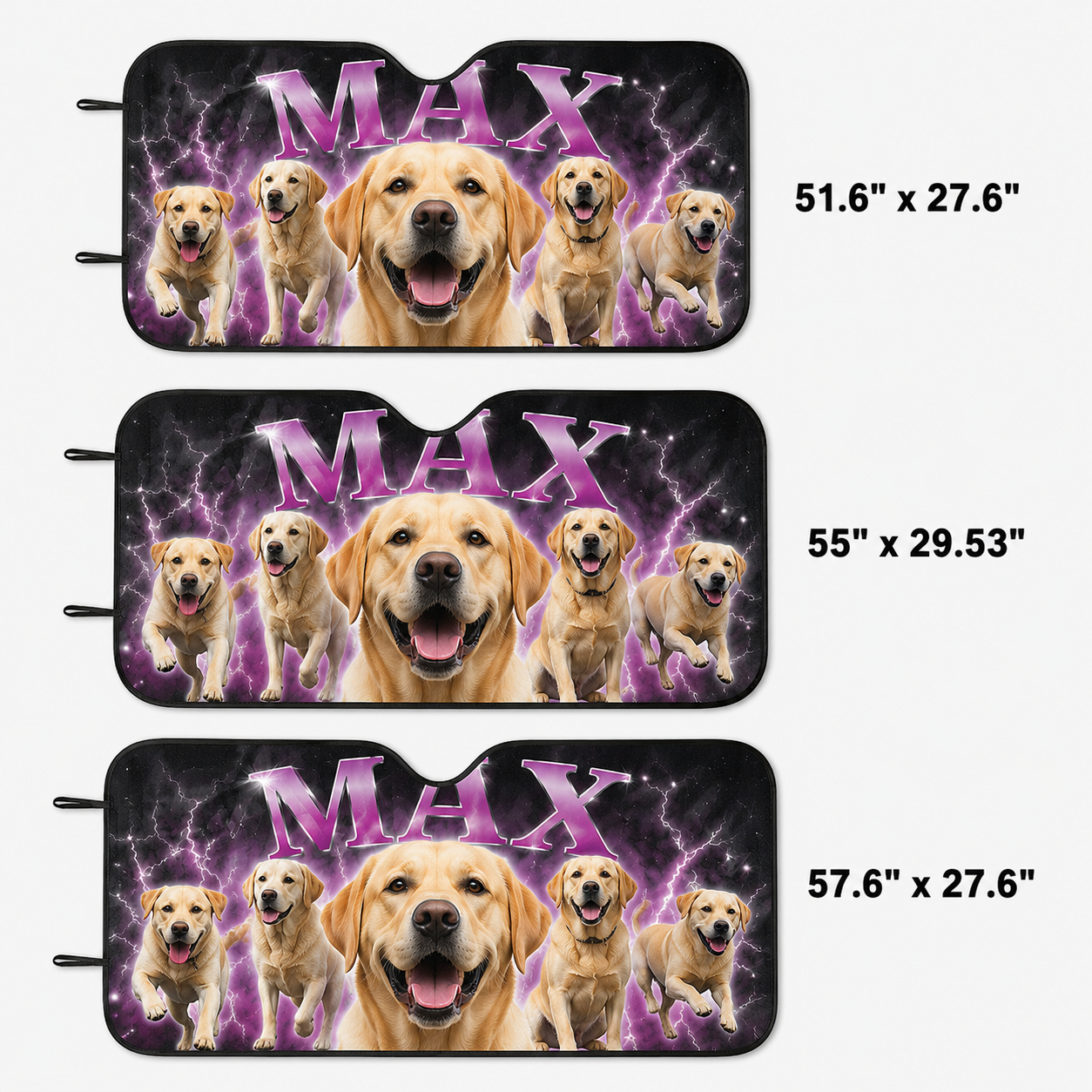 Personalized Dog Auto Windshield Cover, Custom Pet Photo Car Sunshade, Foldable Sun Protection Shade THUC99