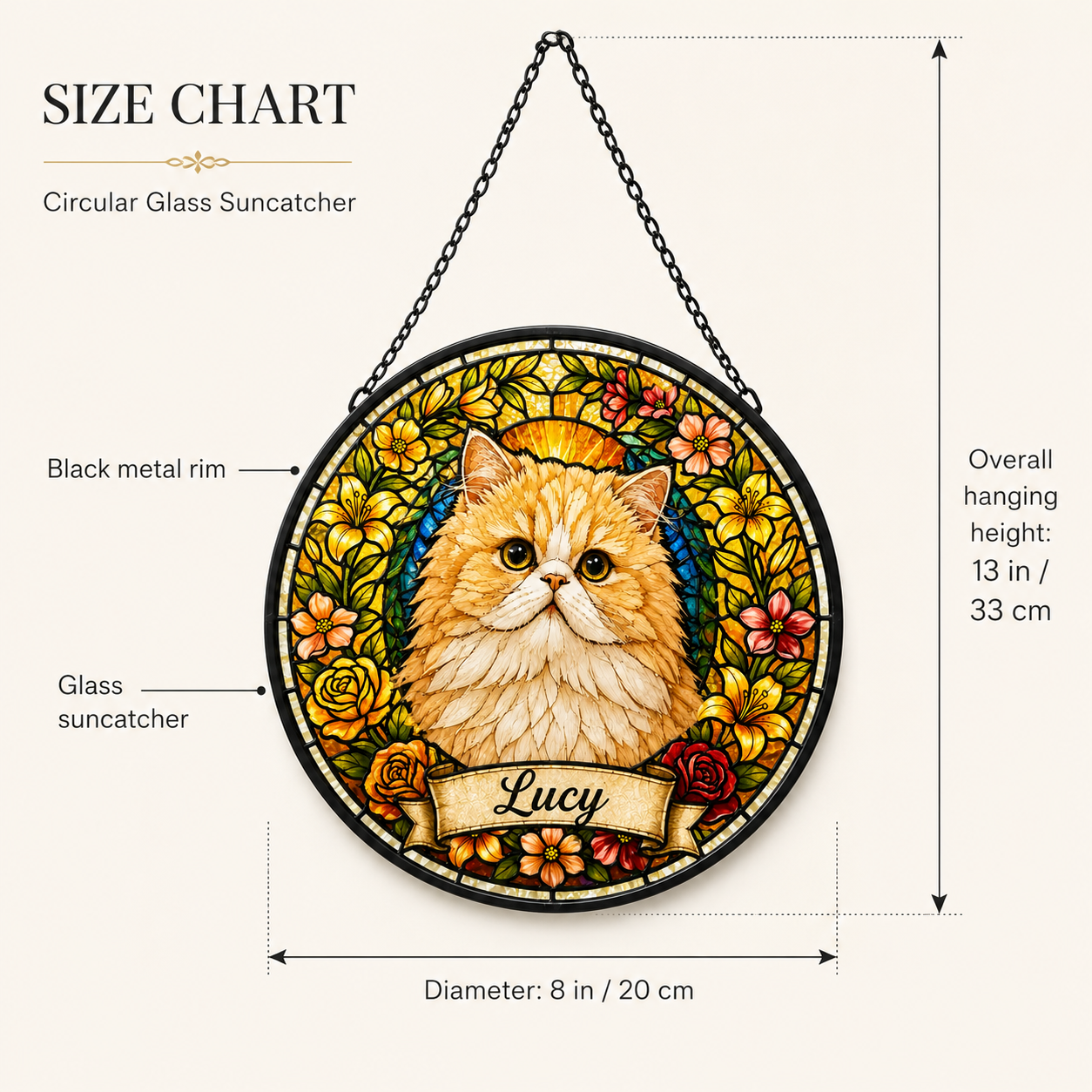 Custom Photo Cat Lover Window Hanging – Personalized Pet Memorial Suncatcher | Sympathy Gift for Cat Owner THUC99