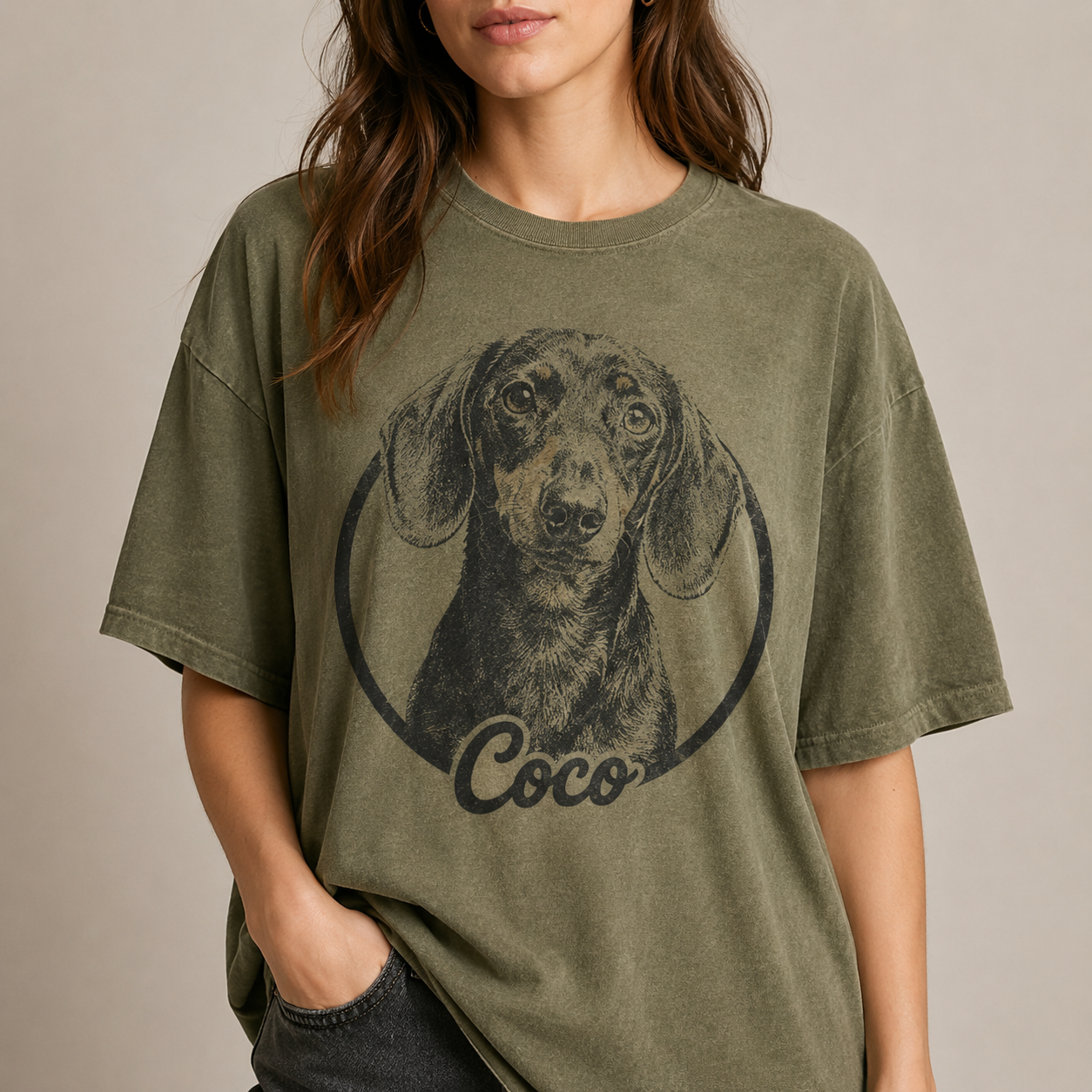 Custom Dog Picture Wash T-Shirt, Personalized Pet Owner Gift | Gift For Dog Lovers THUC99