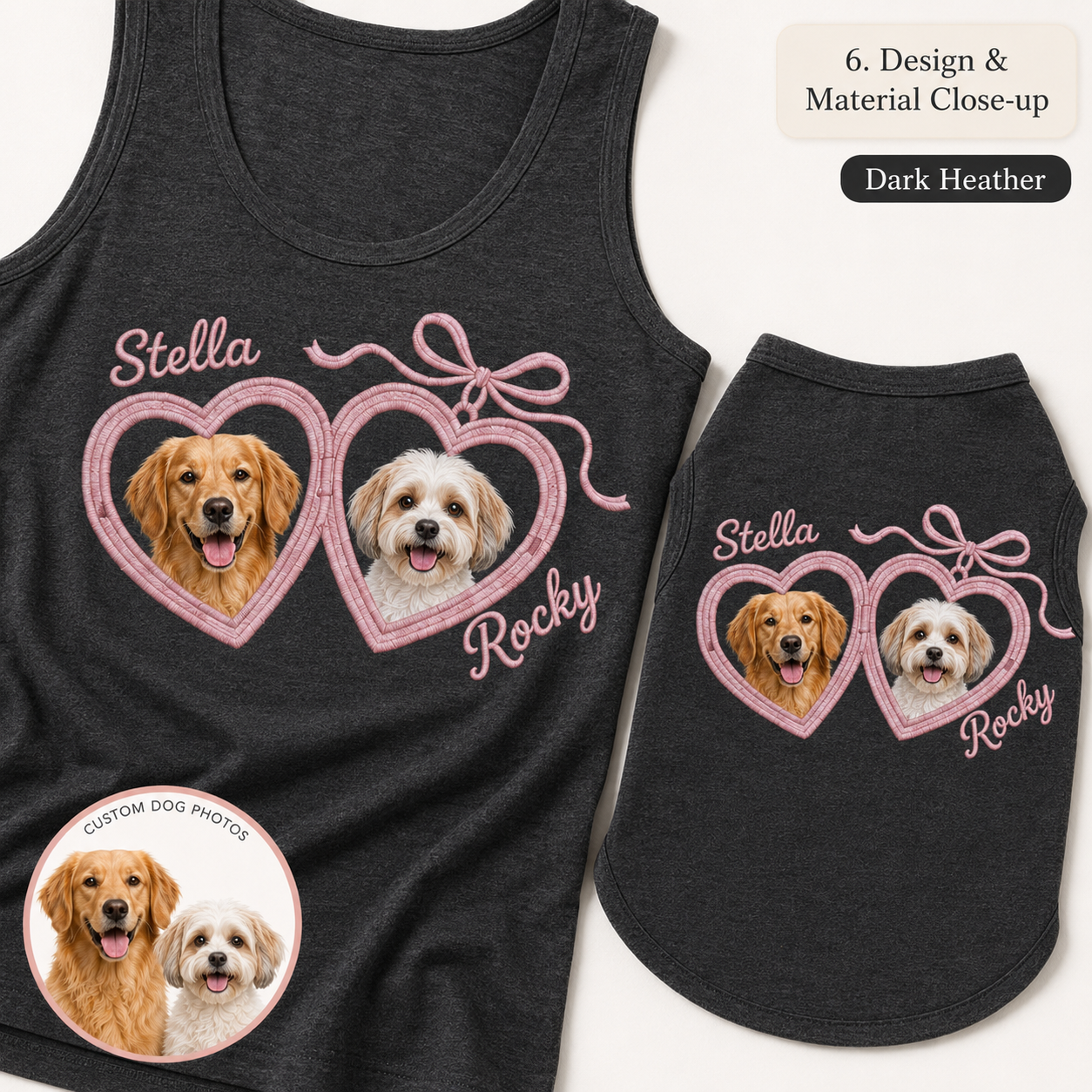 Custom Matching Women’s and Dog Tank Top Set, Custom Pet Photo Owner and Pet Outfit THUC99