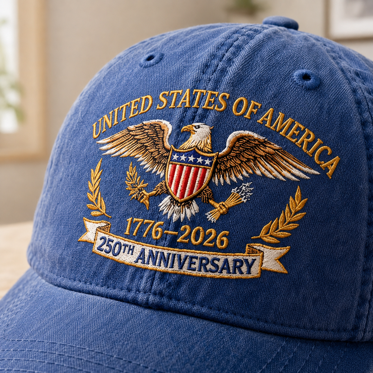 America 250 Years of Liberty Embroidered Distressed Hat Semiquincentennial Celebration THUC99