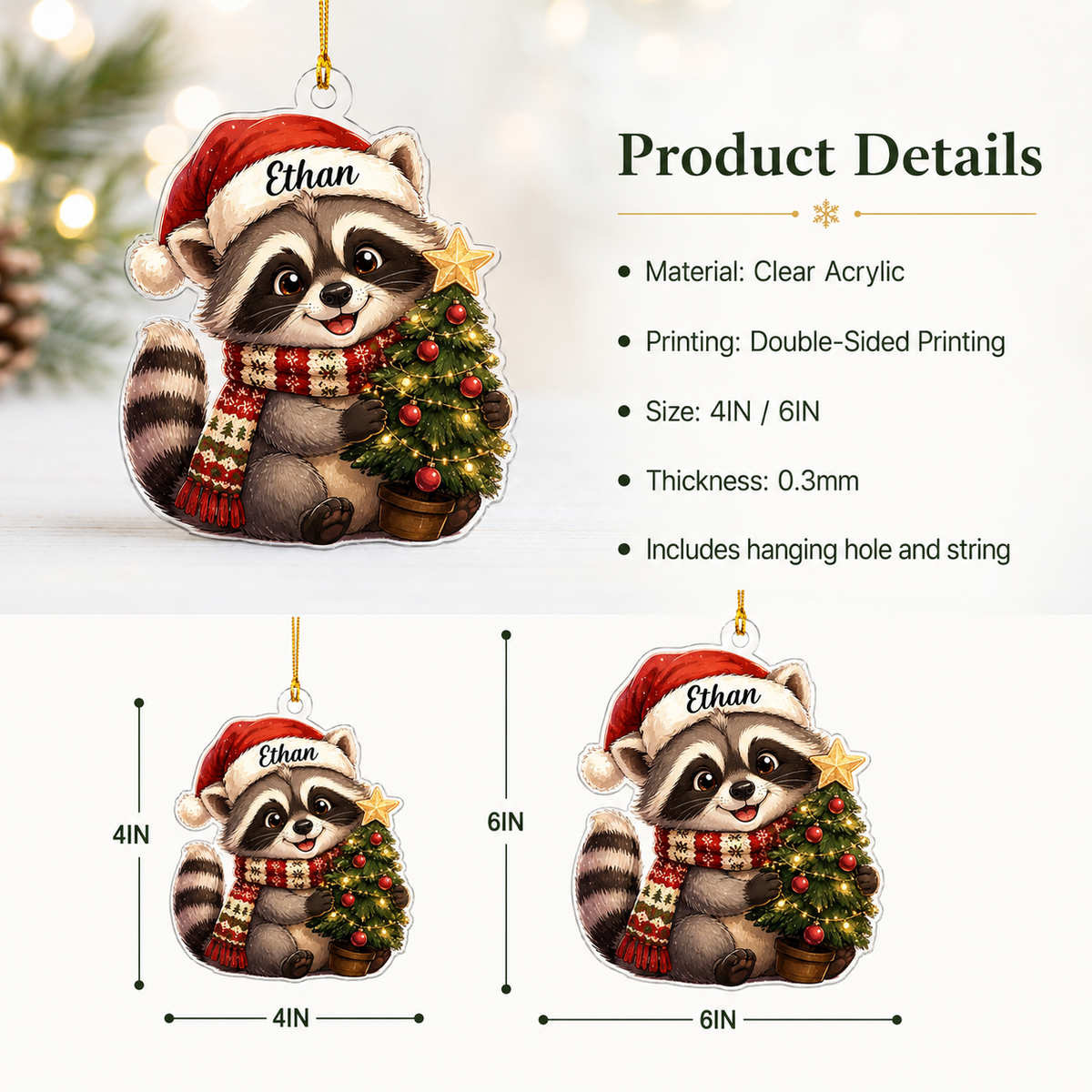 Animal Chrismas Raccoon